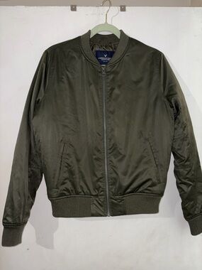 American Eagle Outfitters Olive Green Women Bomber Jacket
